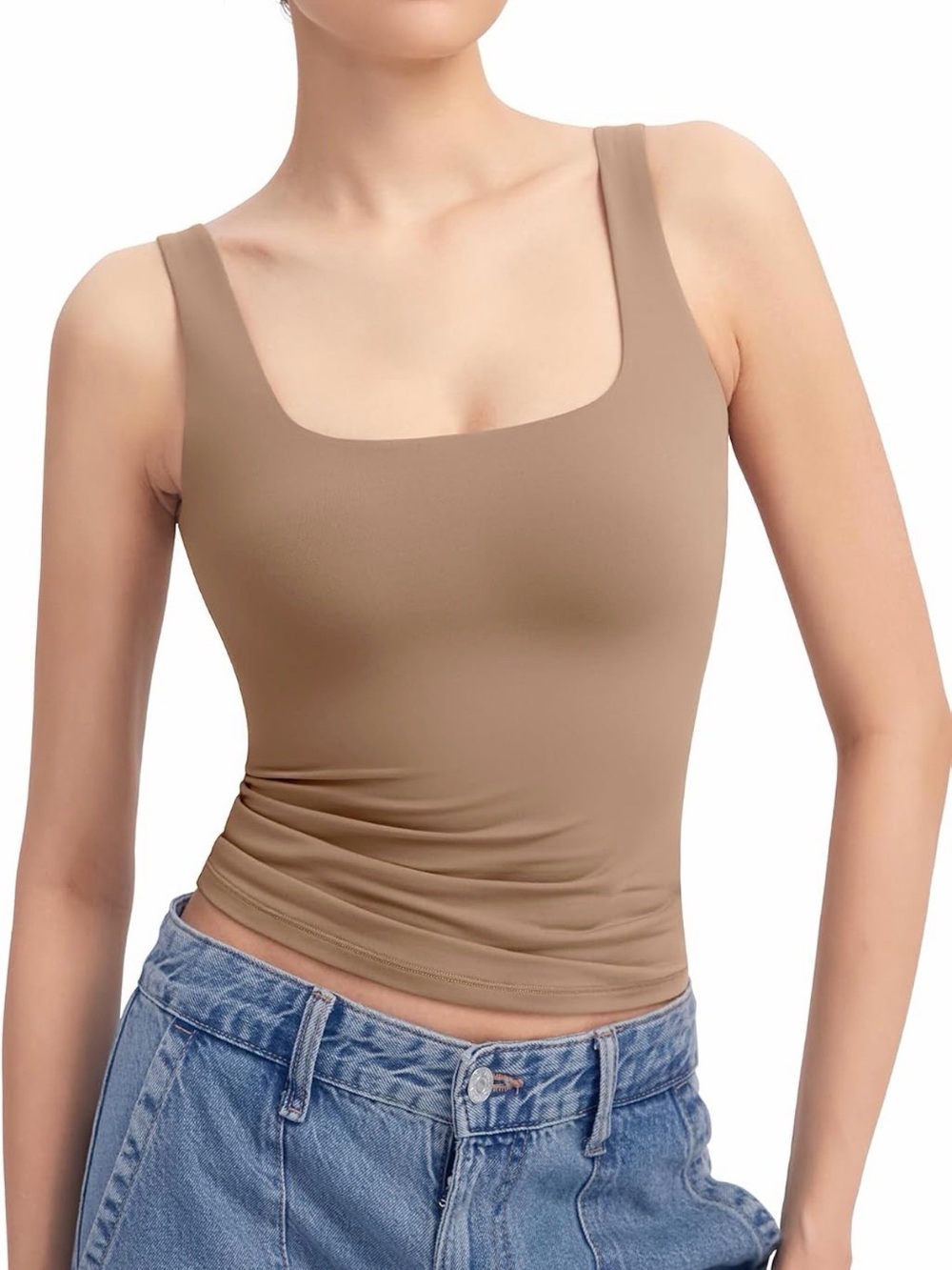Square Neck Fitted Tank Top